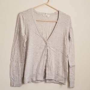 Basic White / Grey Button Up Cardigan